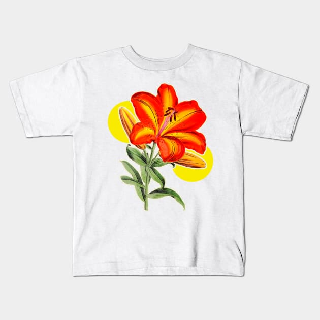 Flower with red petals Kids T-Shirt by Marccelus